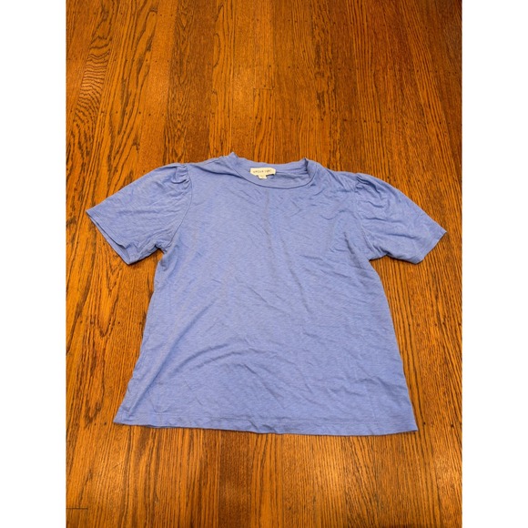 Amour Vert Tops - Amour Vert Periwinkle Blue Puff Sleeve Organic Cotton Modal Tee Shirt Medium